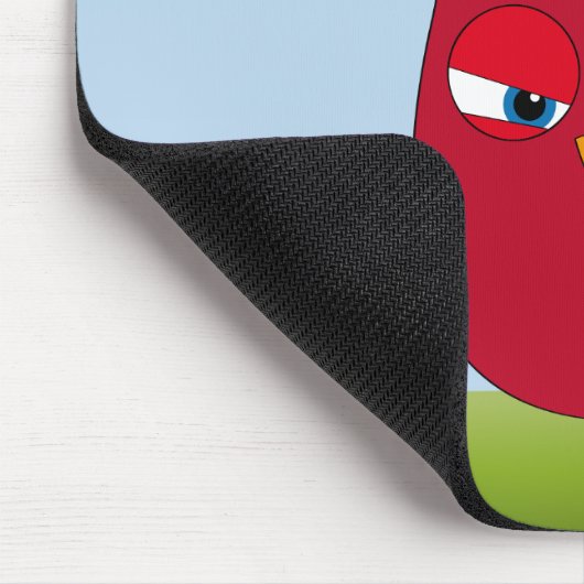 "そのマウスがか"。あるところ、そう -怒っている赤いフクロウ マウスパッド (コーナー)