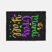 そのマルディグラスオールマルディグラスマスクパーティーの衣装 フリースブランケット (正面(横))