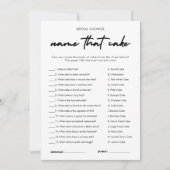 そのモダンケーキブライダルシャワーゲームカードの名前 招待状 (正面)