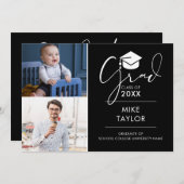 そのモダン後、今2つの写真卒業パーティー 招待状 (正面/裏面)