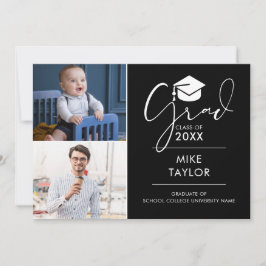 そのモダン後、今2つの写真卒業パーティー 招待状