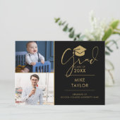 そのモダン後、今2つの写真卒業パーティー 招待状 (スタンド正面)