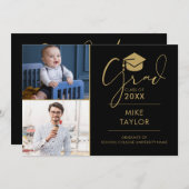 そのモダン後、今2つの写真卒業パーティー 招待状 (正面/裏面)