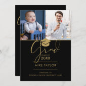 そのモダン後、今2つの写真卒業パーティー 招待状 (正面/裏面)