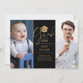 そのモダン後、今2つの写真卒業パーティー 招待状 (正面)