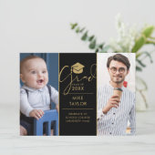 そのモダン後、今2つの写真卒業パーティー 招待状 (スタンド正面)