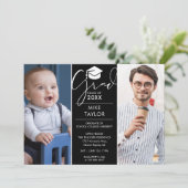 そのモダン後、今3つの写真卒業パーティー 招待状 (スタンド正面)