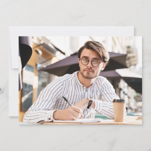 そのモダン後、今3つの写真卒業パーティー 招待状 (裏面)