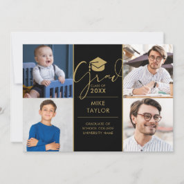 そのモダン後、今4つの写真卒業パーティー 招待状