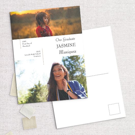 そのモダン後、写真の卒業発表 ポストカード