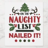 そのリストいけなにクリスマスが書き込まおもしろいれた ワインラベル (シングルラベル)