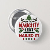 そのリストいけなにクリスマスが書き込まおもしろいれた 缶バッジ (正面&裏面)