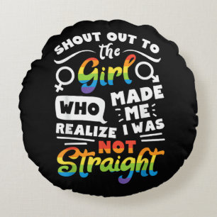 そのレズビアンの女性にエールを レズビアン プライド LGBT Tシャツ G ラウンドクッション