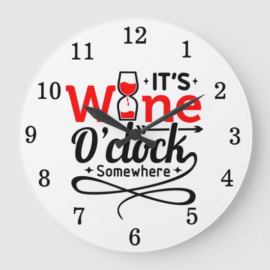 そのワインは大きな時計のどこかで ラージ壁時計 (正面)