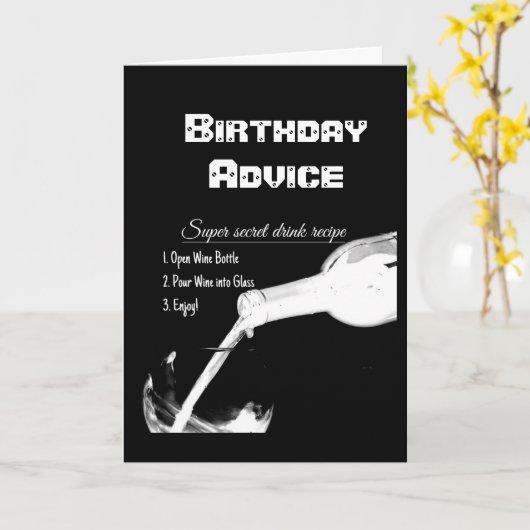 ***そのワインを注ぐお前の***誕生日*** カード (黄色い花)