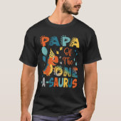 その一つのPapa Saurusの2番目の誕生日の恐竜パー Tシャツ (正面)