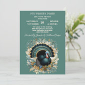 その七面鳥タイムサンクスギビングフローラグリーン秋 招待状 (スタンド正面)