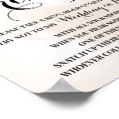 その上にリングや輪を置く秋ブライダルシャワーゲームサイン ポスター (角)