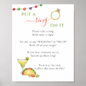 その上にリングを置くタコステーマブライダルシャワーゲーム ポスター (正面)