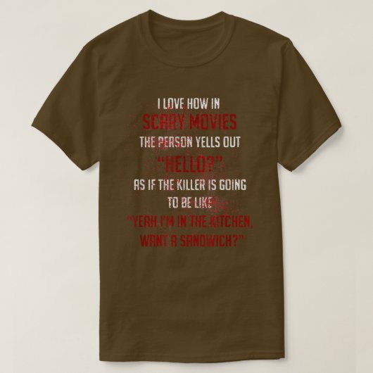 その人おもしろいは恐ろしい映画の現状を叫ぶ Tシャツ (デザイン正面)