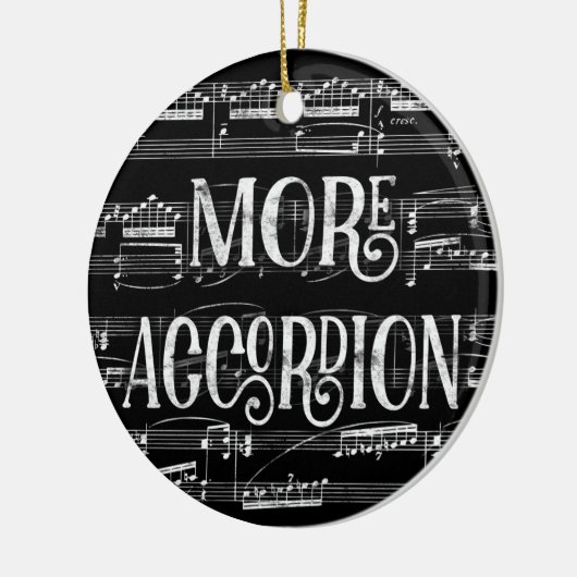その他のアコーディオンChalkboard -白黒音楽 セラミックオーナメント (左)