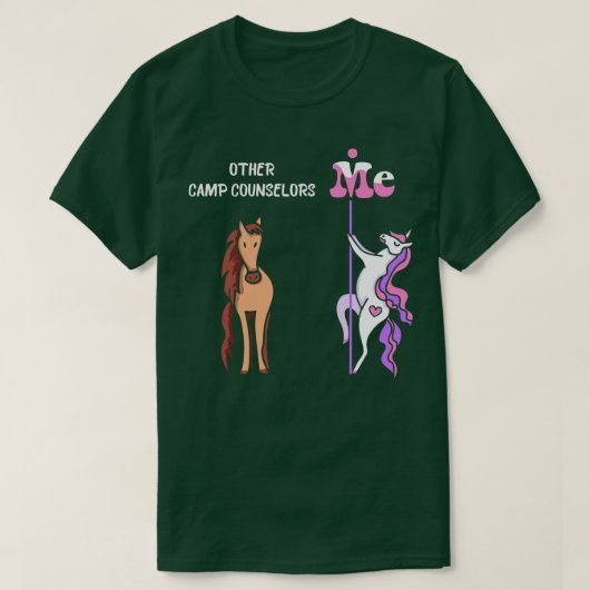 その他のキャンプカウンセラー私Tee Unicorn Camp Counselo Tシャツ (デザイン正面)