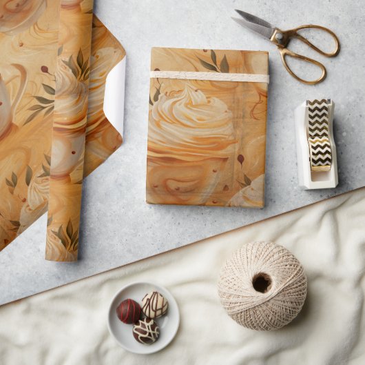 その他のコーヒー水の色素朴ヴィンテージNo1 ラッピングペーパー (クラフト)