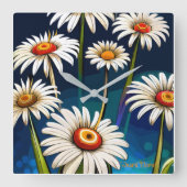 その他のデイジー:フローラおもしろいと喜び スクエア壁時計 (正面)