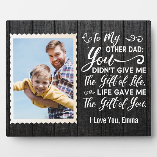 その他のパパへの感謝名前をカスタムすると写真 フォトプラーク (正面)