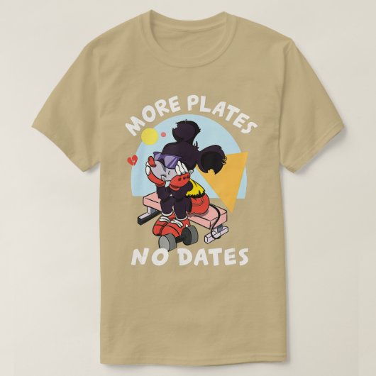 その他のプレート日付なし重量挙げボディビルG Tシャツ (デザイン正面)