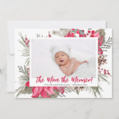 その他のメリーPoinsettia写真クリスマス誕生 案内状 (正面)