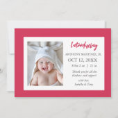 その他のメリーPoinsettia写真クリスマス誕生 案内状 (裏面)