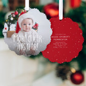 その他の応援おもしろいかわいい赤い初めてのクリスマス写真 オーナメントカード