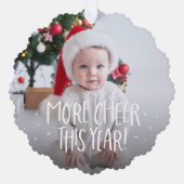 その他の応援おもしろいかわいい赤い初めてのクリスマス写真 オーナメントカード (正面)