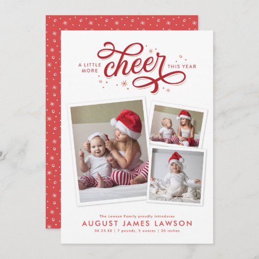 その他の応援クリスマスの誕生のお知らせ シーズンカード (正面/裏面)