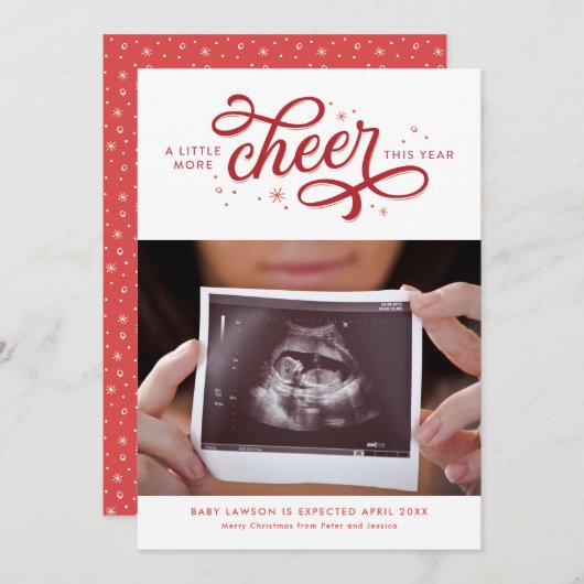 その他の応援クリスマス妊娠告知 シーズンカード (正面/裏面)