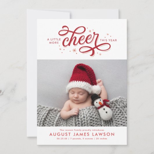 その他の応援クリスマス誕生発表ホリデー シーズンカード (正面)