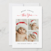 その他の応援今年のクリスマスベビー3フォトレッド シーズンカード (正面)