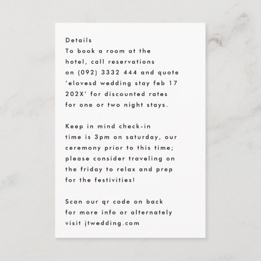 その他の情報詳細スタイリッシュモダン名前をカスタムする 出欠カード (裏面)