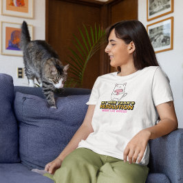 その他の猫のおもしろい抱擁 – 新年の決意 Tシャツ