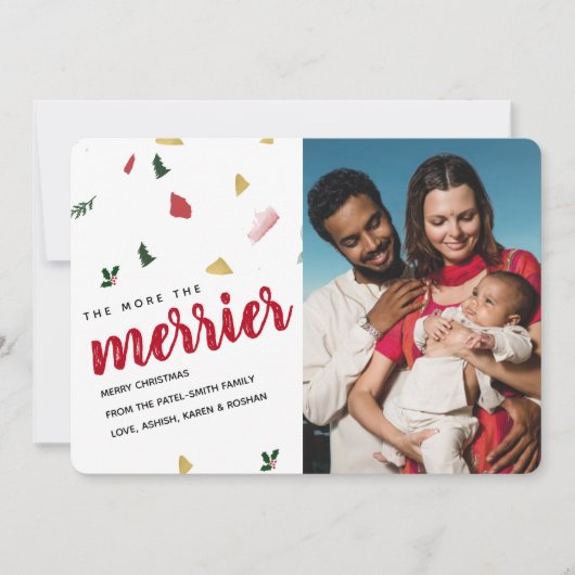 その他の祝日メリーベビー誕生の発表 招待状 (正面)