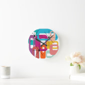 その他の長方形とスターバスト ラウンド壁時計 (ホーム)