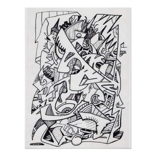 その他の飛行機はこちら，インクスケッチ光沢ポスター ポスター (正面)