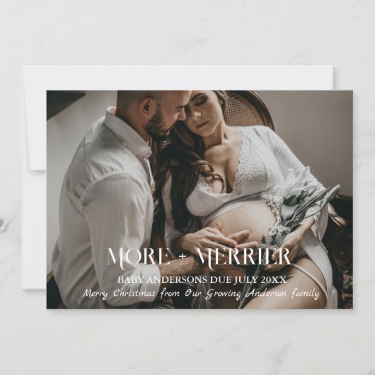 その他+メリークリスマス妊娠休暇の写真 招待状 (正面)