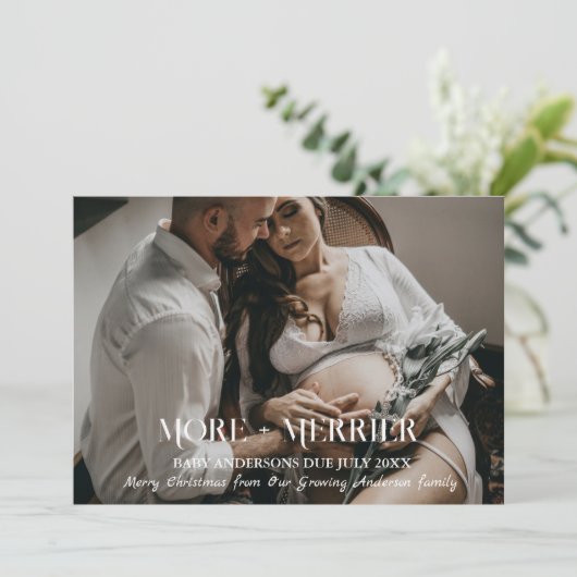 その他+メリークリスマス妊娠休暇の写真 招待状 (スタンド正面)