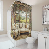 その休暇でシャワーカーテンを付け感じる シャワーカーテン (インサイチュ)