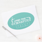 その体操パパ、体操の恋人の生活 楕円形シール (封筒)