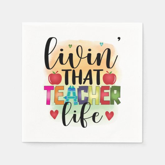 その先生生活を生きる – 先生への贈り物 スタンダードカクテルナプキン (正面)