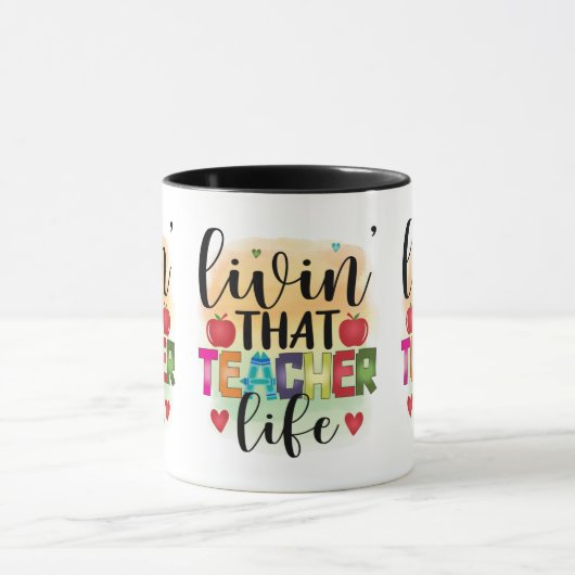その先生生活を生きる – 先生への贈り物 マグカップ (中央)