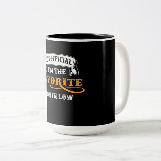 その公式Iは法お気に入りのの息子だおもしろい ツートーンマグカップ (正面右)